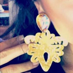 Treasure Jewels gold statement earrings.